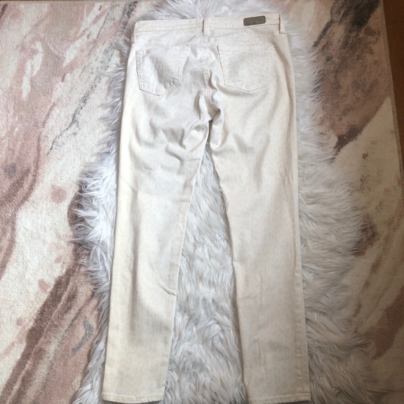 { AG Jeans } White & Cream Leopard Print Skinny - Picture 5 of 6